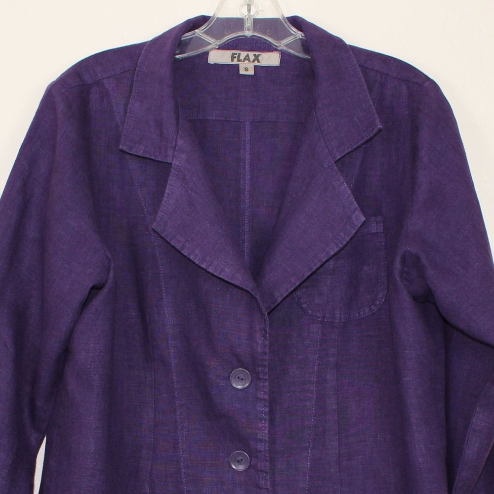 FLAX button front linen jacket/dress - Picture 5 of 7
